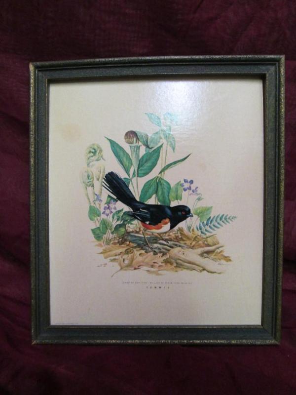 lot 162 image: Towhee Roger Tory Peterson print f...