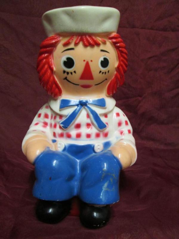 lot 183 image: Vintage Ragedy Andy coin bank. Perf...