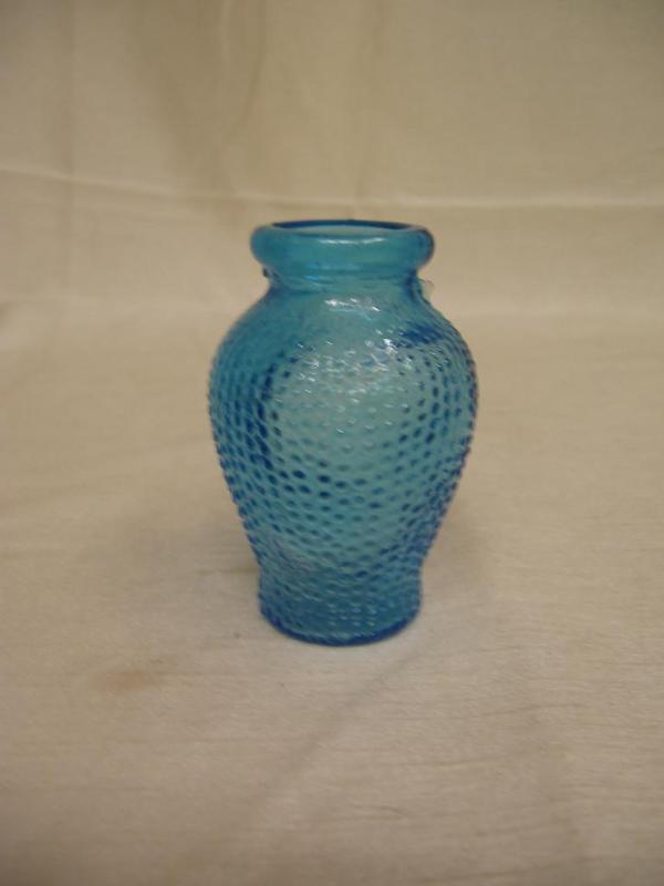 lot 210 image: Small blue glass bud vase....