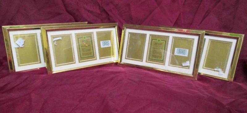 lot 3 image: Lot of 4 polished brass picture fra...