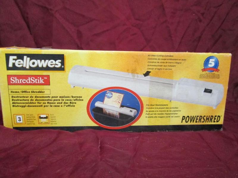 lot 62 image: Fellowes Shred Stik home or office ...
