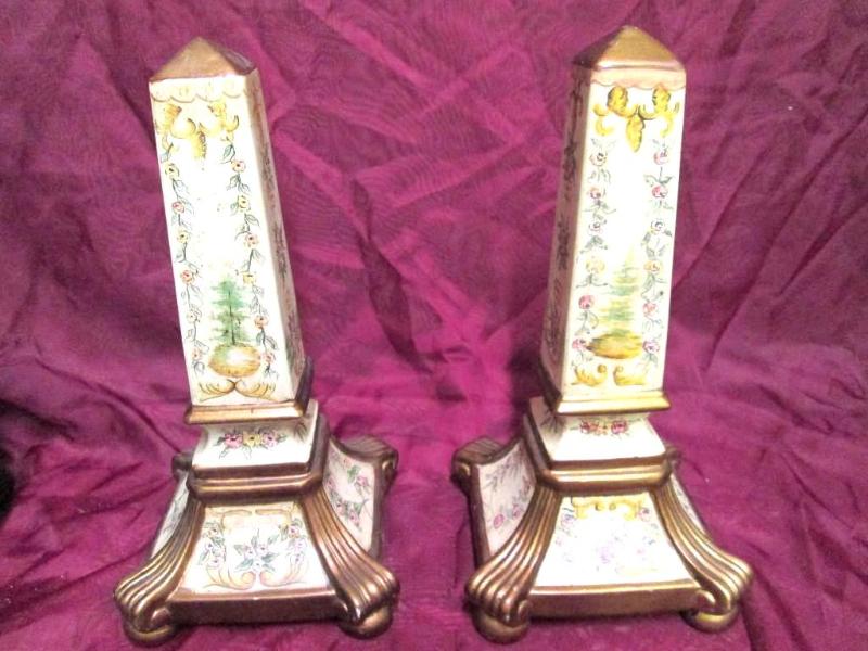 lot 79 image: Vintage mantel dcor. Each is 7 wide...