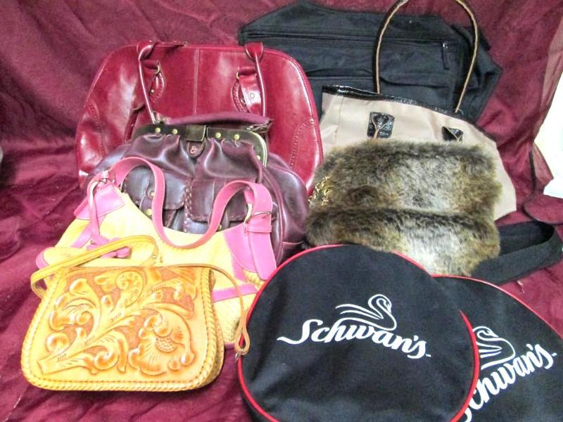 lot 94 image: Lot of handbags, computer bag, and ...