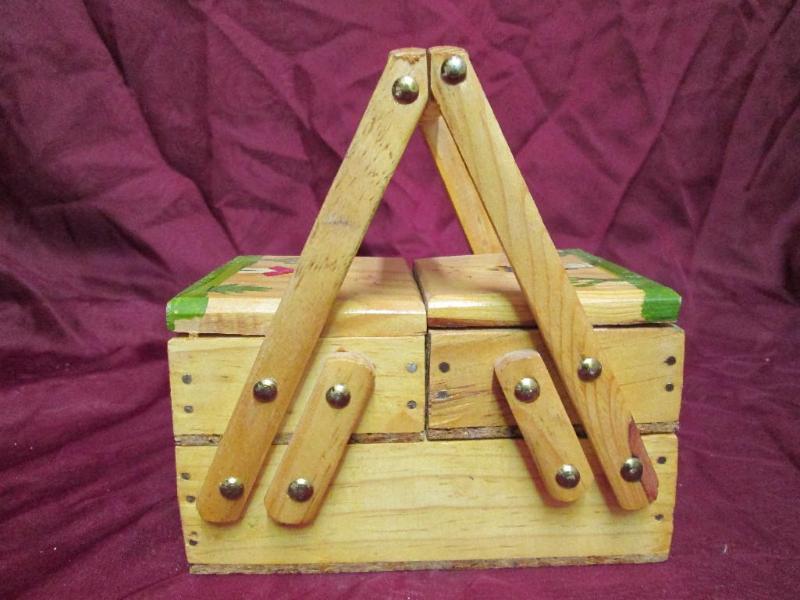 lot 97 image: Nice wooden trinket box. Appears to...