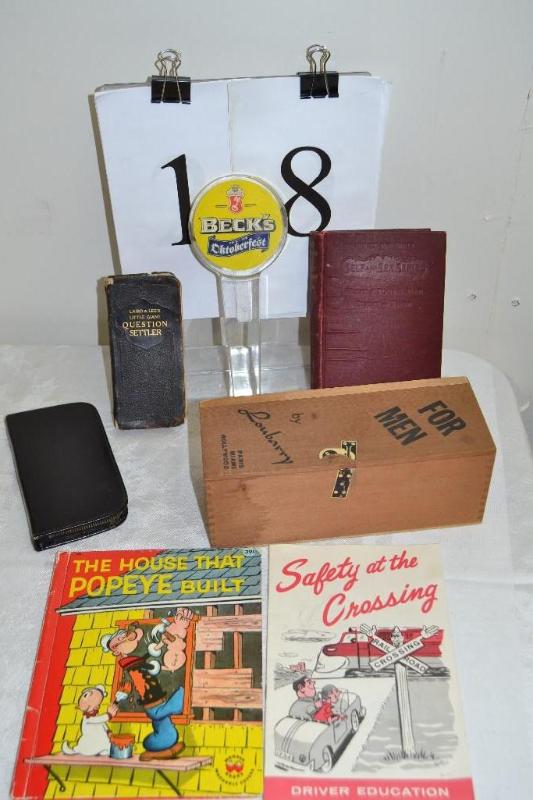 lot 18 image: vintage tapper & books