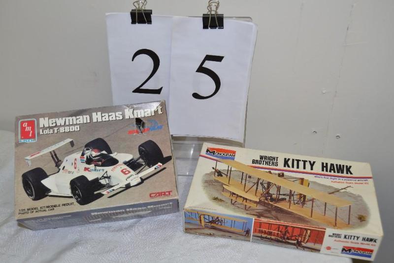 lot 25 image: Unassembled model airplane & car