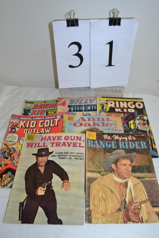 lot 31 image: Vintage Western comic books