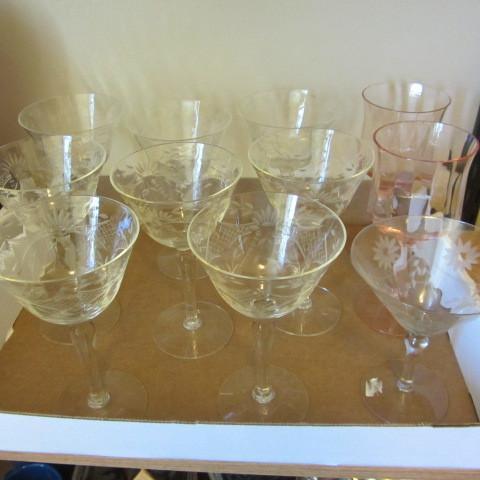 lot 167 image: Etched Fancy Stemware