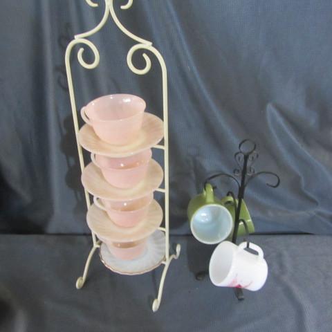 lot 242 image: Fire King Cups, Stand