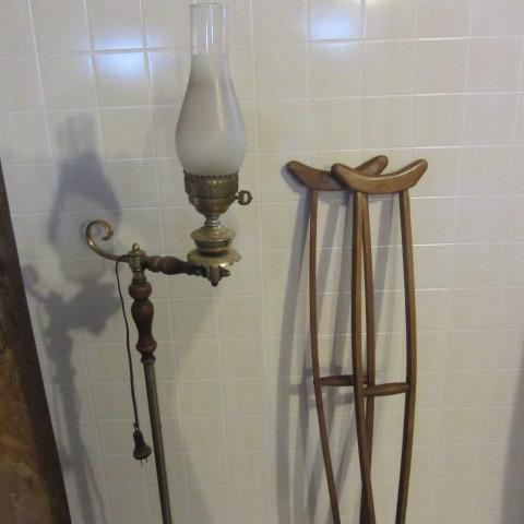 lot 84 image: Lamp and Crutches
