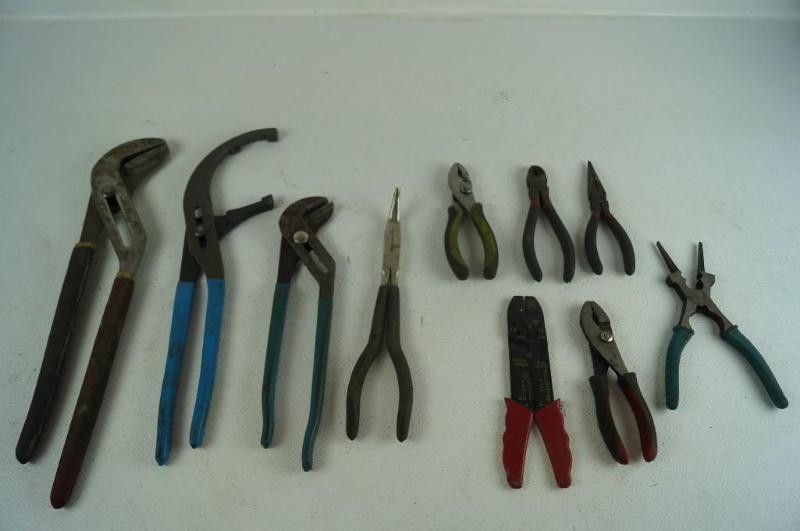 Assortment of wrenches and pliers