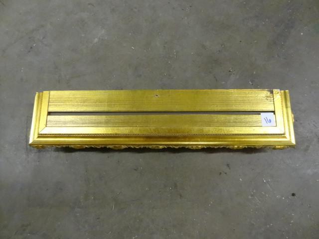 lot 16 image: Gold finished wall shelf with plate...