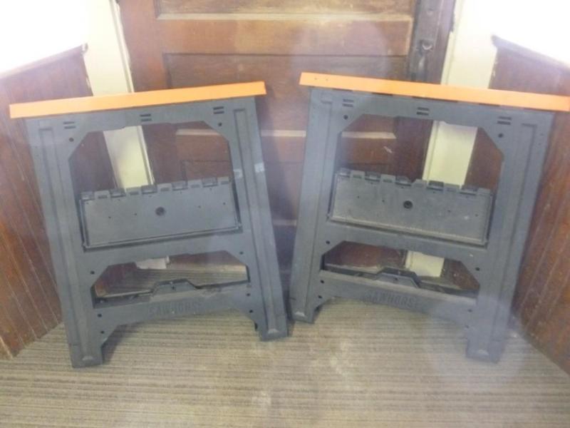 lot 10 image: A pair of heavy duty Sawhorse brand...