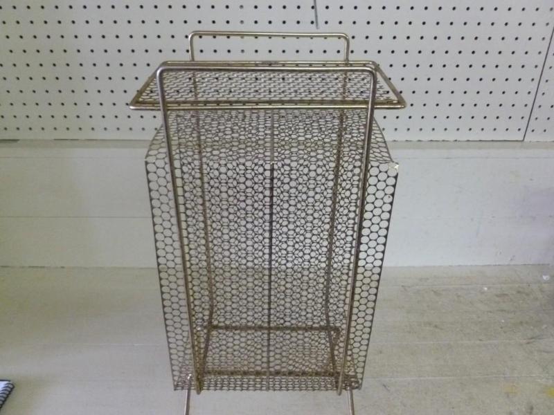 lot 111 image: Vintage brass plated metal t.v stan...