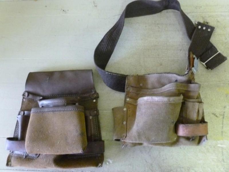 lot 114 image: Lot of two leather tool belts....