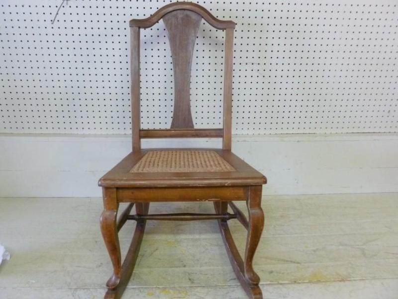 lot 170 image: Vintage wooden caned knitting rocki...