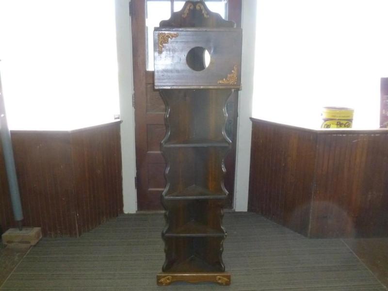 lot 174 image: Large four tier solid wood corner s...