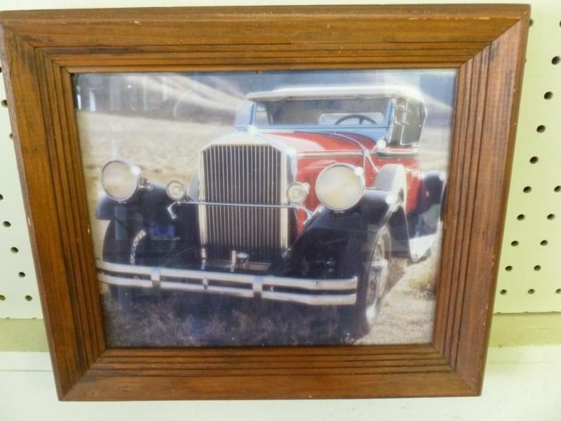 lot 184 image: Solid wood framed old time car11.5&...