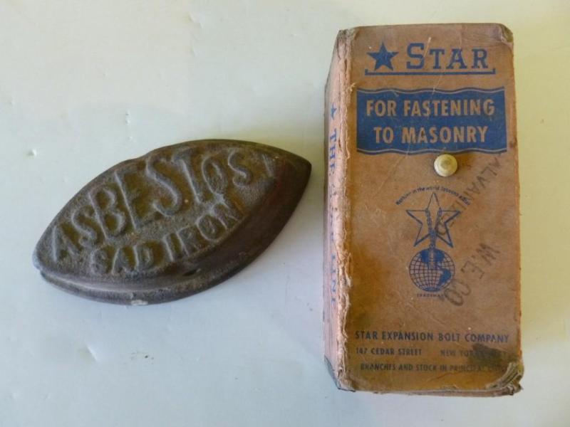 lot 185 image: Vintage sad iron and a Star fastene...