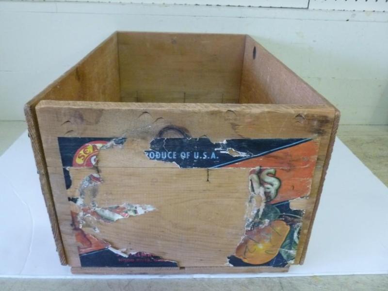 lot 200 image: Vintage wooden fruit crate that mea...
