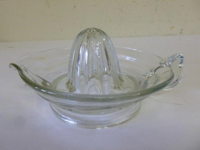 lot 215 image: Large glass citrus juicer, great co...