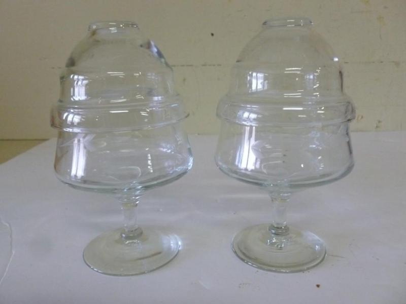 lot 223 image: A pair of beautiful etched glass ca...