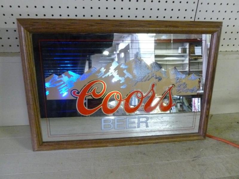 lot 44 image: Large Coors solid oak wood framed l...