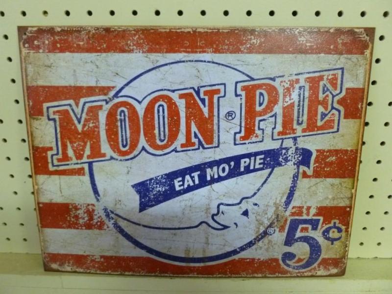 lot 53 image: Moon Pie metal sign that measures 1...