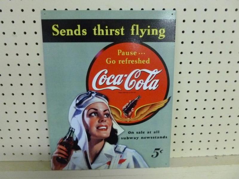 lot 58 image: Collectible Coca-Cola metal sign th...