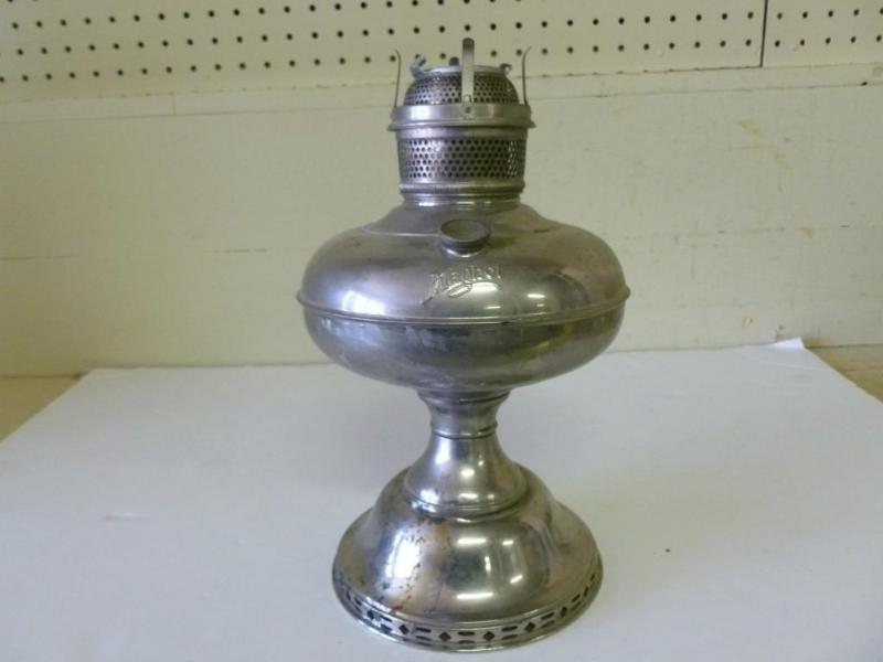 lot 90 image: Antique Magnet silver plate oil lam...
