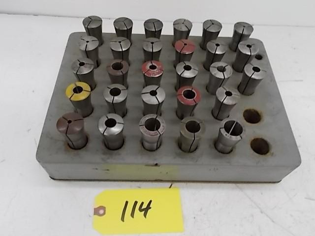 lot 114 image: (28) R8 Collets with Rack...