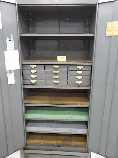 lot 151 image: Lyon 2 Door Metal Cabinet 21 x 36 w...