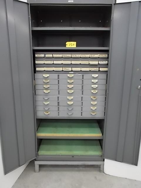 lot 152 image: Lyon 2 Door Metal Cabinet 21 x 36 w...