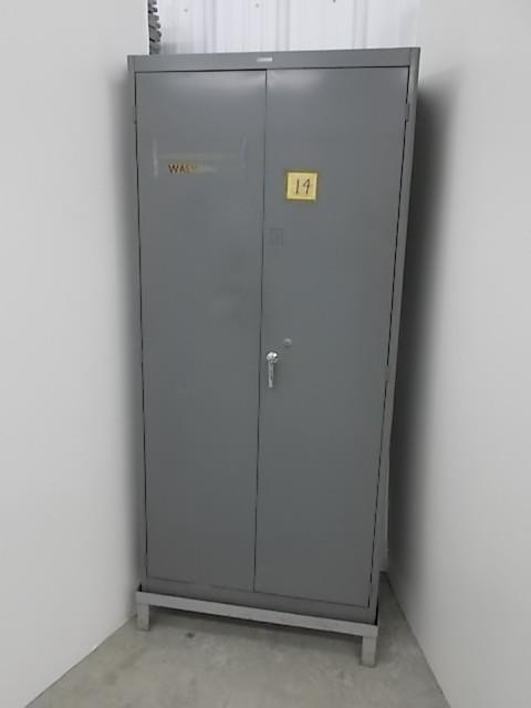 lot 231 image: Lyon 2 Door Metal Cabinet 21 x 36 w...