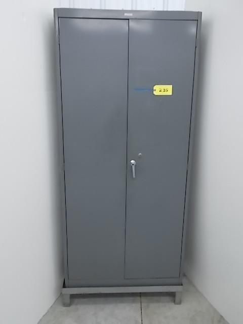 lot 235 image: Lyon 2 Door Metal Cabinet 21 x 36 w...
