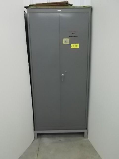 lot 340 image: Lyon 2 Door Metal Cabinet 21 x 36 w...