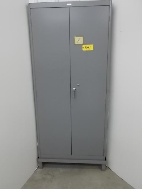 lot 341 image: Lyon 2 Door Metal Cabinet 21 x 36 w...