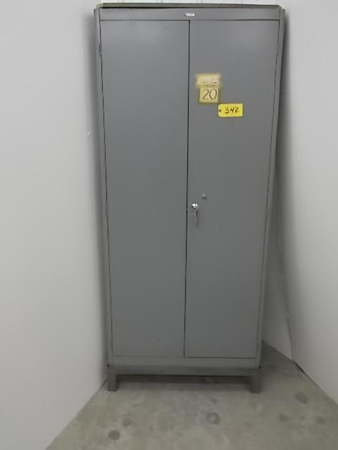 lot 342 image: Lyon 2 Door Metal Cabinet 21 x 36 w...