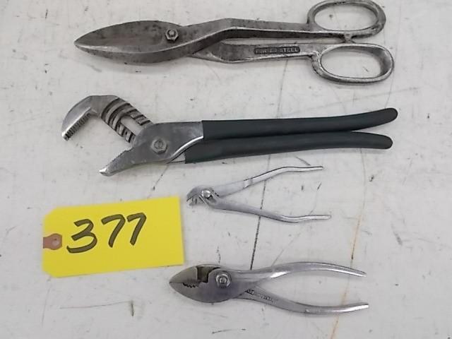 lot 377 image: 4 pcs. Pliers & Snips...