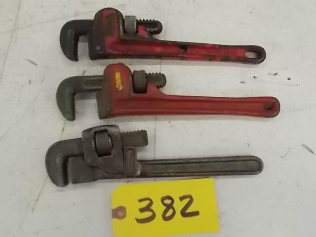 lot 382 image: (3) Asstd Pipe Wrenches...