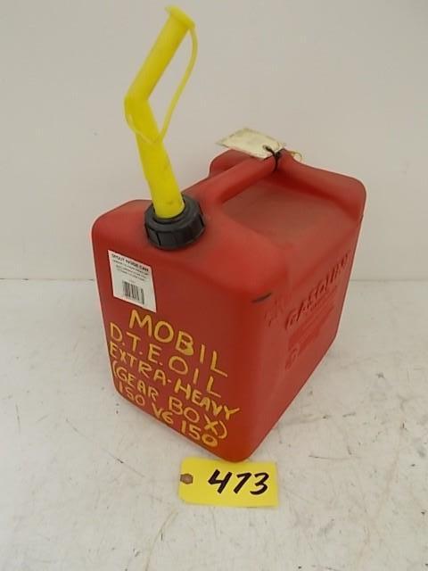 lot 473 image: Mobile Oil in 5 Gallon Can (See Pic...