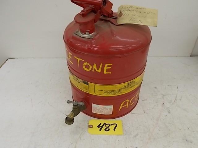 lot 487 image: Justrite 5 Gallon Safety Can, Empty...