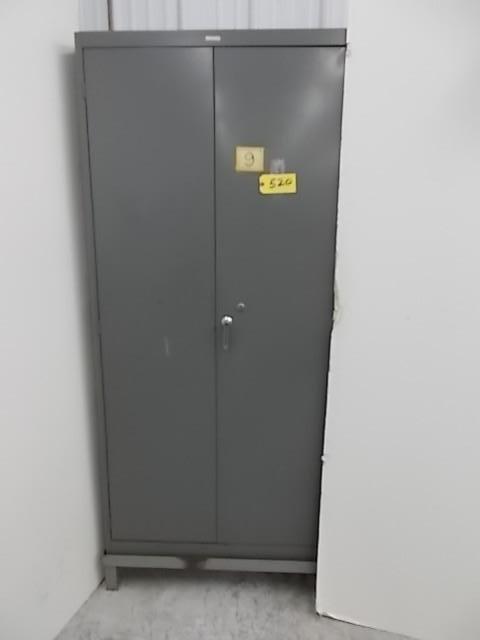 lot 520 image: Lyon 2 Door Metal Cabinet 21 x 36 w...