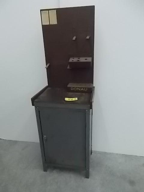 lot 522 image: Cabinet, 21 x 16 x 34 with Wood Bac...
