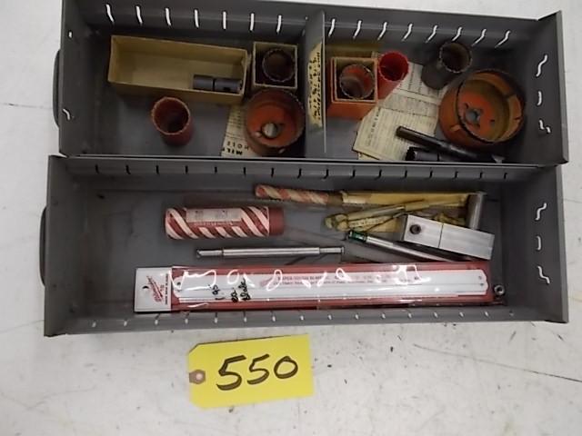 lot 550 image: Asstd Hole Saws, Hacksaw Blades, &...