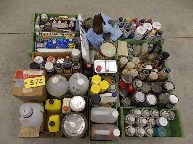 lot 572 image: Asstd Oils, Lock Tite, Brake Clean...