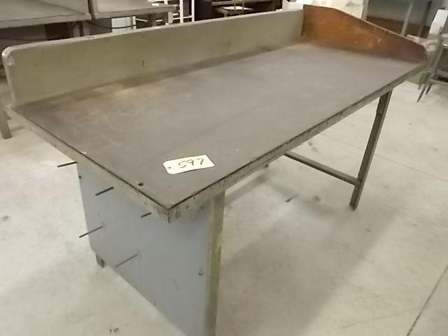 lot 597 image: 2 12 x 6 Workbench, Steel Frame,...