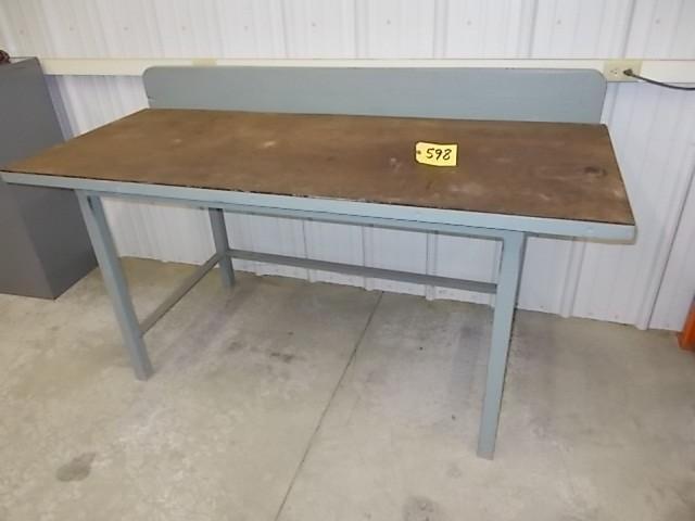 lot 598 image: 2 12 x 6 Workbench, Steel Frame,...