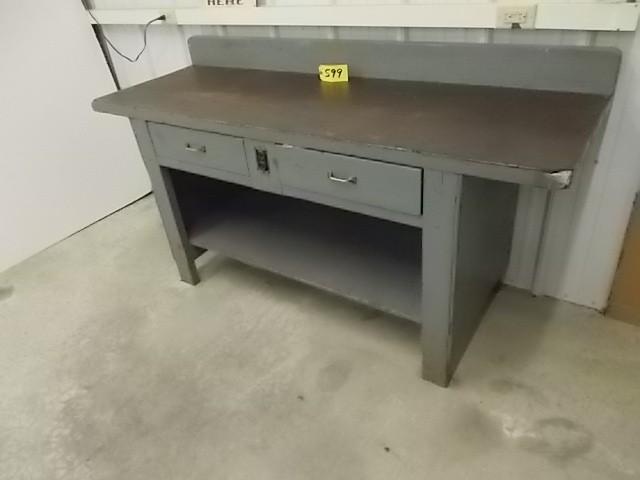 lot 599 image: 2 x 6 Wooden Workbench...