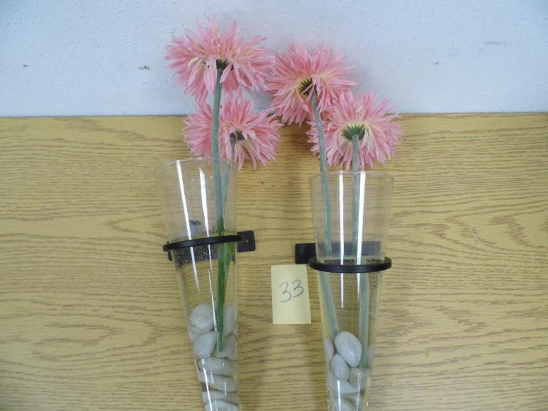 2 Wall Hanging Vases